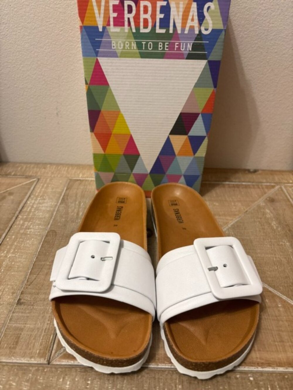 NEW Verbenas Made in Spain Leather Slide Sandals Buckle Women Sizes 39, 40 & 41